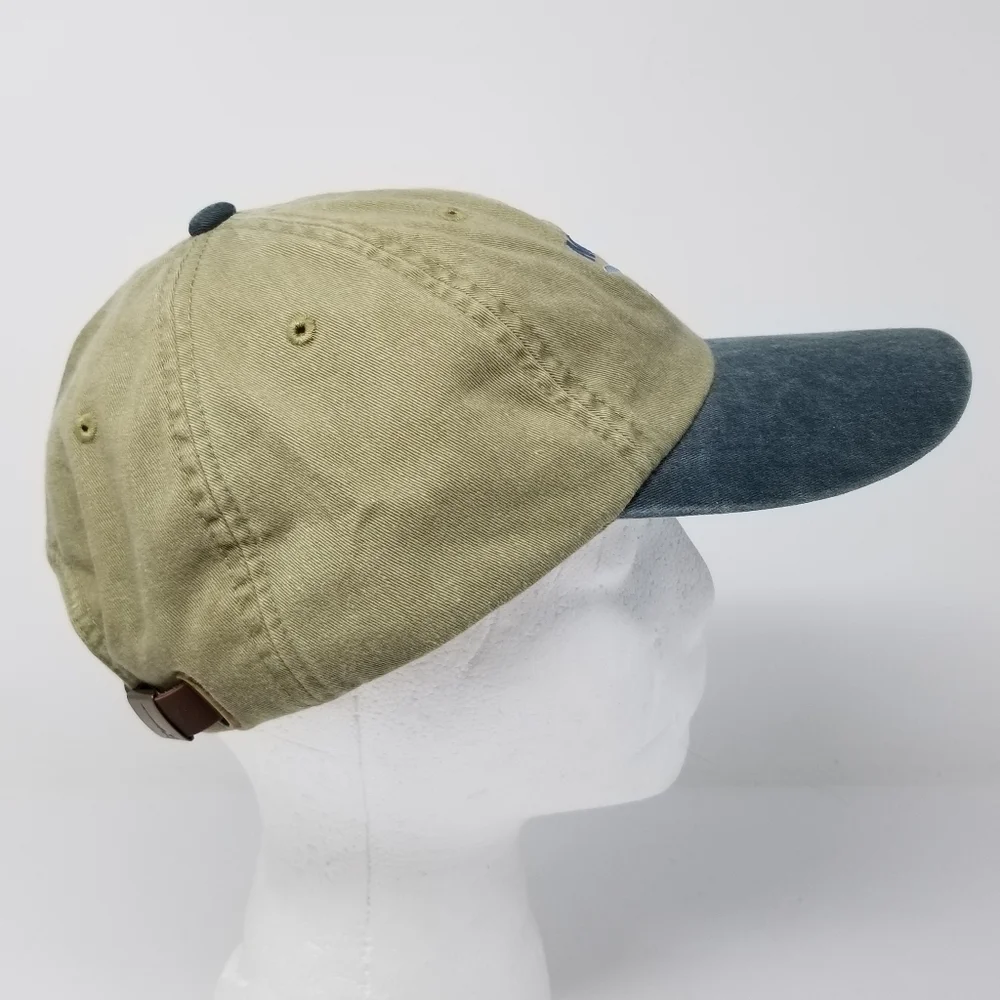 Manta Strap Back Adams Embroidered Plane Baseball Cap Hat Two Tone Olive Green